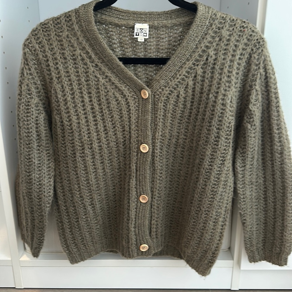 Kids Bon ton green cozy cardi